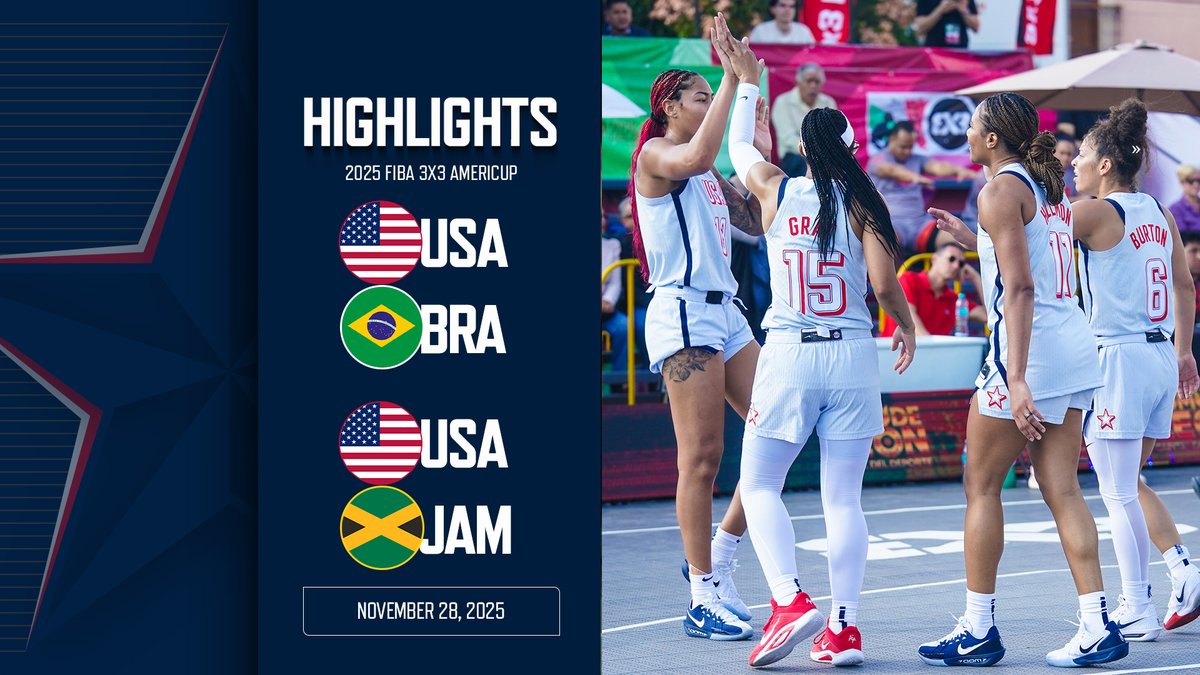 The 🇺🇸 #3x3WNT showed what they're made of with big wins over 🇧🇷 Brazil &amp; 🇯🇲 Jamaica on the opening day of the #3x3AmeriCup!