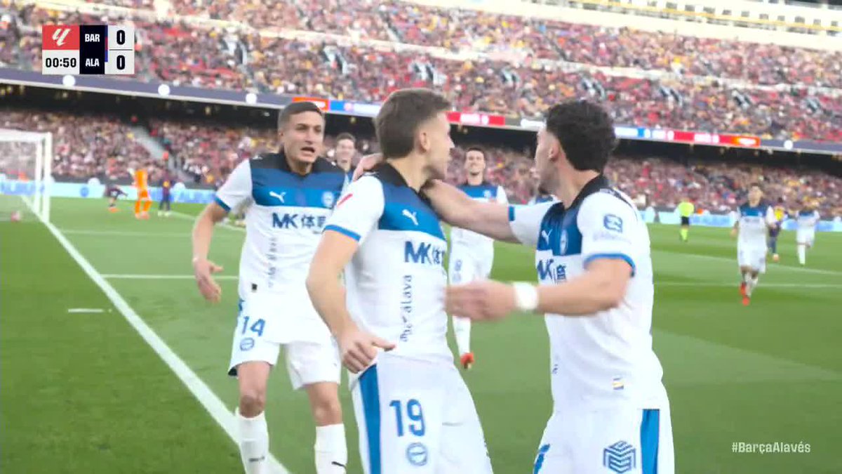 ALAVÉS TAKE THE LEAD VS. BARCA AT THE CAMP NOU INSIDE 45 SECONDS 😳