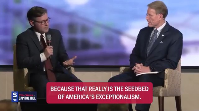 What makes America the exceptional nation that it is? “…God and His involvement in our society, the founding of our country, and our lives today. And I think there's great peril in forgetting that.” @speakerjohnson This Week on Capitol Hill | @watchsalemnews