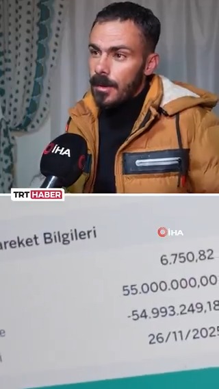 Kırıkkale'de hesabına yanlışlıkla 55 milyon TL gönderilen kişi: "55 sene çalışsam o parayı bir arada göremem. Banka çalışanları başta 55.000 TL dedi, 55 milyon TL’yi görünce onlar da kendinden geçti."