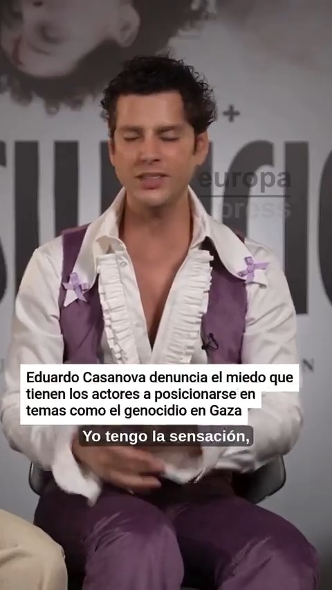 Eduardo Casanova denuncia el miedo que tienen los actores a posicionarse en temas como el genocidio en Gaza: "Ese silencio se debe por el miedo a la cancelación y la pérdida de trabajo. Es un truco maquiavélico del sistema"