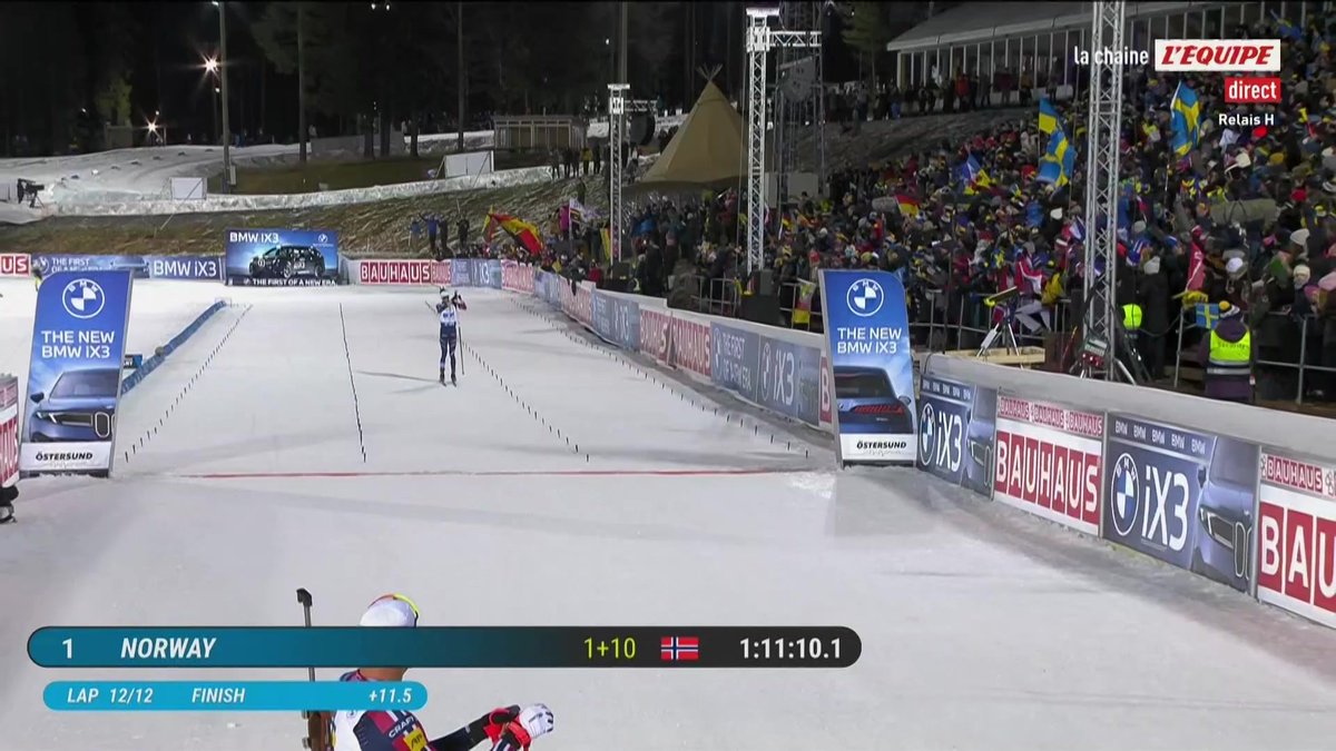 Premier relais masculin de la saison et déjà un podium pour les Bleus ! La France prend la 2e place derrière la Norvège 🇫🇷 🏅 Norvège 🥈 France 🥉 Suède #lequipeBIATHLON