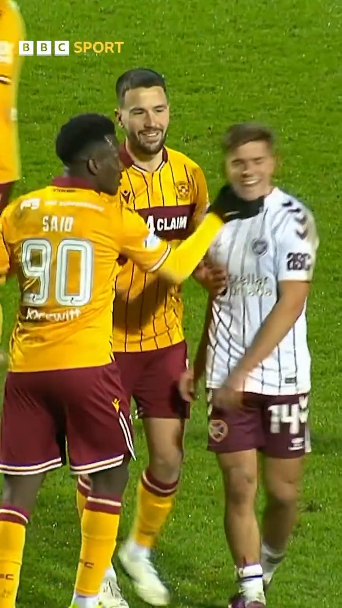 From 😃 to 😡 Temples flare after the full-time whistle at Fir Park as Ibrahim Said and Cammy Devlin clash. #BBCFootball