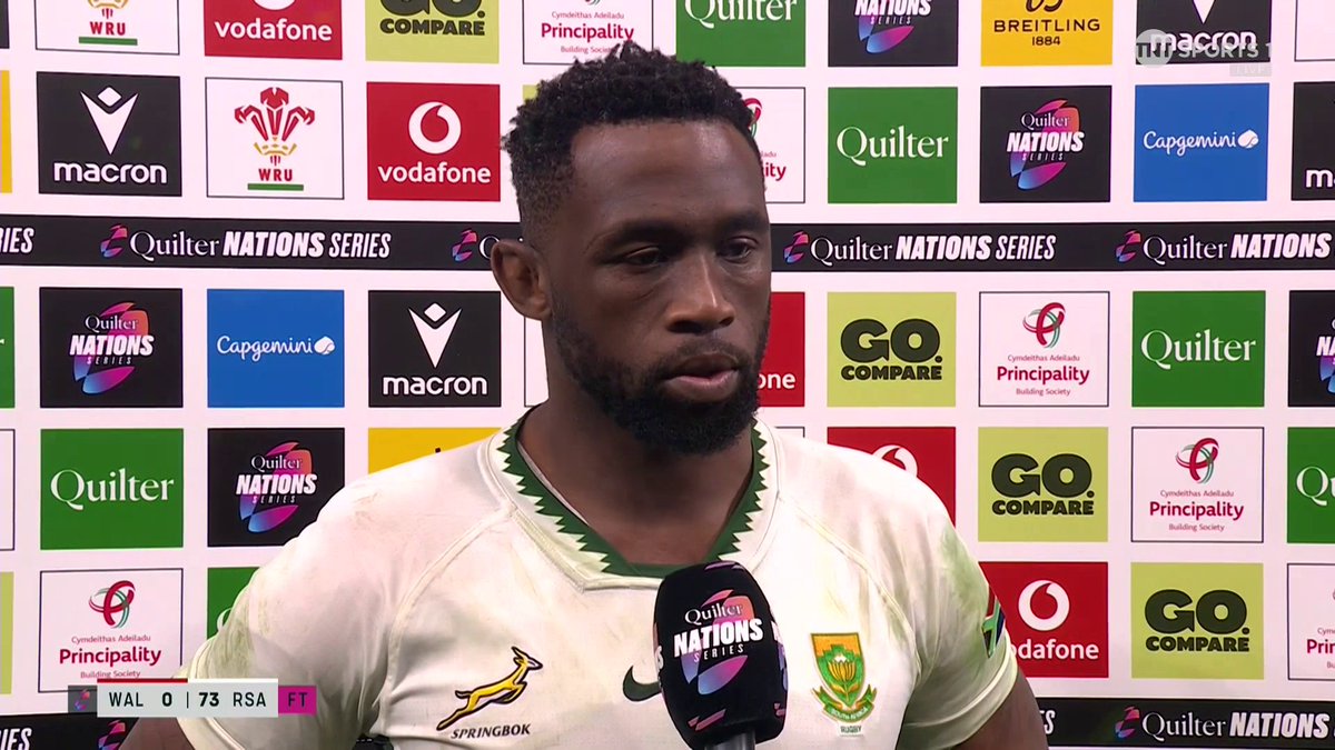 "We've been through this too" Siya Kolisi praises Wales and emphasizes that to improve, you have to play against the best. 📺 Watch every #QuilterNS match live on TNT Sports & @discoveryplusuk