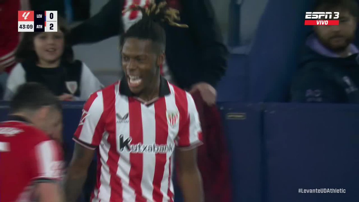 ¡NO, NICO, ESTÁS LOCO! ¡SENSACIONAL DEFINICIÓN DE WILLIAMS JR. PARA EL 2-0 DE ATHLETIC CLUB SOBRE LEVANTE! 📺 Mirá #LaLiga por #DisneyPlus Plan Premium