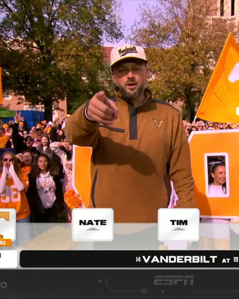"The legacy is changing and Vanderbilt is the future." Nate Bargatze picks Vanderbilt Football to beat Tennessee in Neyland 👀