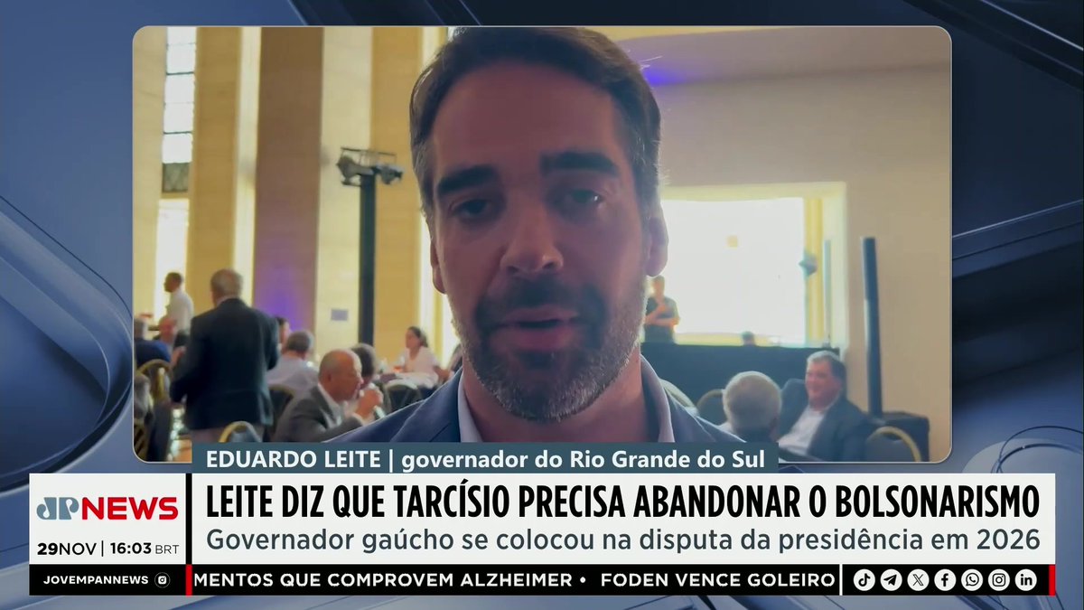 Eduardo Leite dá recado a Tarcísio: “Precisa abandonar o bolsonarismo” Assista ao Fast News completo: #FastNewsJP