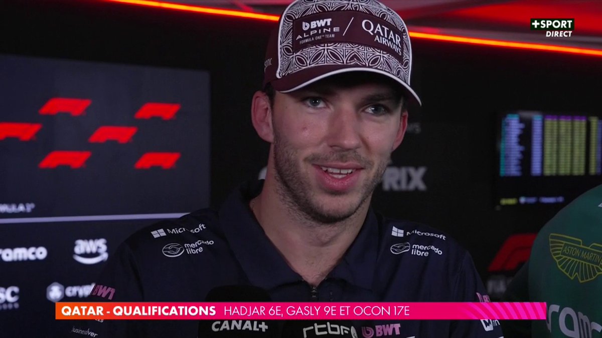 🗣️ “J’étais en confiance“ Gasly, P9, est fier de ses performances et du travail de son équipe après les qualifications ! #QatarGP #F1