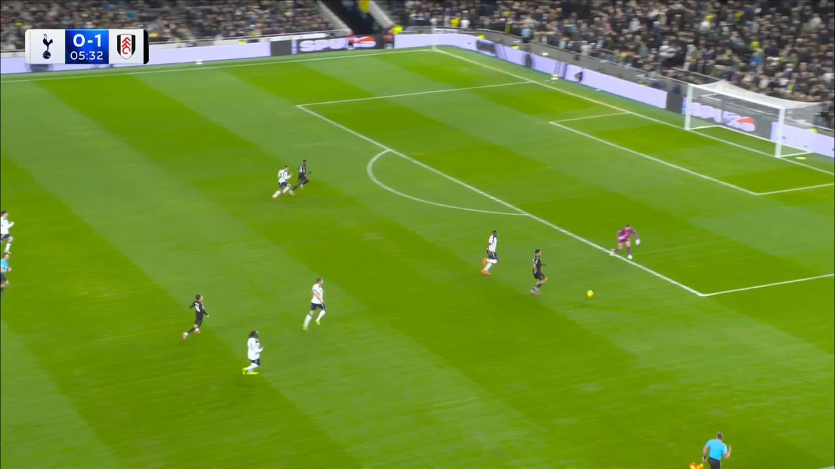 Vicario's ill-advised clearance leads to Harry Wilson whipping in a delightful goal to put Fulham two ahead against Spurs 🤯