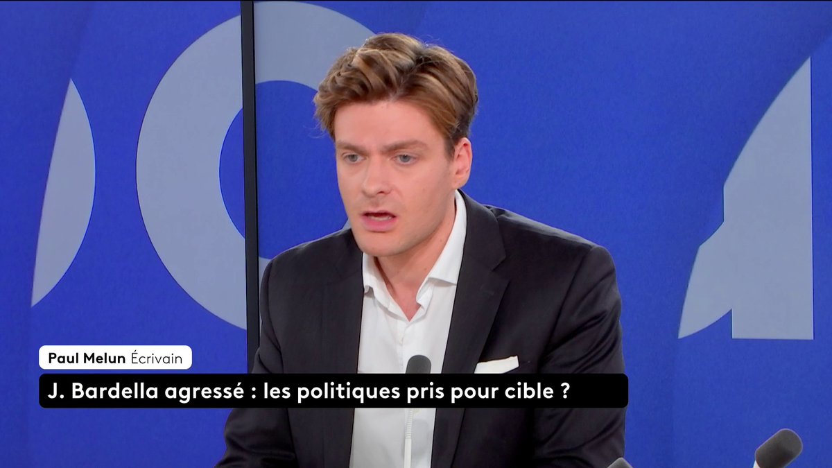 🔴 Jordan Bardella agressé : "Ces agressions ne sont pas des faits divers, elles prolongent une véritable trumpisation du débat public, où certains attisent les passions tristes et désignent des ennemis à abattre", note Paul Melun. #LePourEtLeContre #canal16