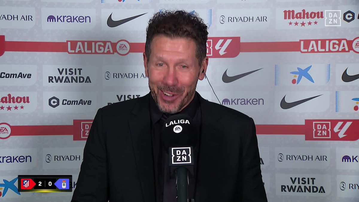 ¿Seguiremos viendo en DAZN al Cholo hasta 2032? 😂 "Partido a partido. ¡Felicitaciones!" 😁 #LALIGAenDAZN ⚽