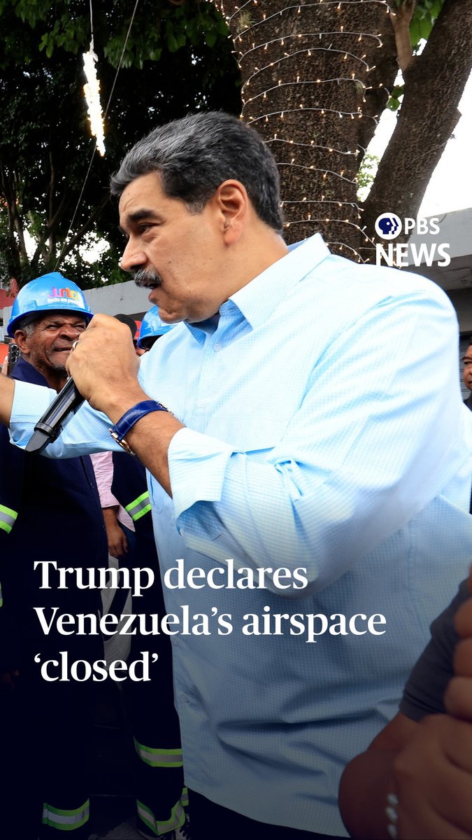 After weeks of escalating tensions, President Donald Trump increased pressure on Venezuela Saturday by declaring that the nation's airspace should be considered closed — even though he does not have the legal authority to close it. With a substantial U.S. military buildup in the region, the announcement fuels speculation about what’s next. Earlier this week in a Thanksgiving call to service members, Trump said his war on drug smuggling would soon enter a new phase. “And in recent weeks, you have been working to deter Venezuelan drug traffickers, of which there are many,” Trump said. “And we'll be starting to stop them by land also. The land is easier, but that's going to start very soon. We warn them, stop sending poison to our country,” he added. Since September, U.S. forces have struck nearly two dozen boats alleged to be carrying drugs in the Caribbean and eastern Pacific, killing an estimated 80 people. Venezuelan President Nicolás Maduro says his country will defend itself against any foreign threat.