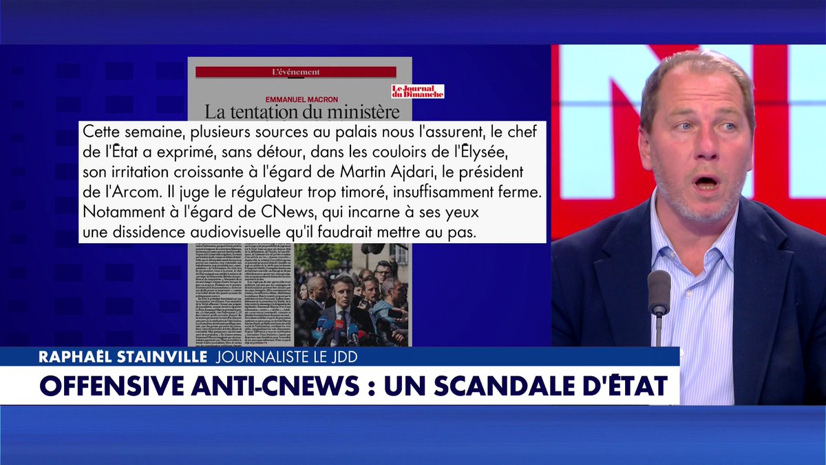 🔴🇫🇷 ALERTE INFO | Emmanuel Macron pousserait l’Arcom à durcir les sanctions contre CNews, qu’il accuse d’être une “dissidence à remettre au pas”. Cette dérive du président est TRÈS INQUIÉTANTE. Cela attaque directement la liberté d'expression
