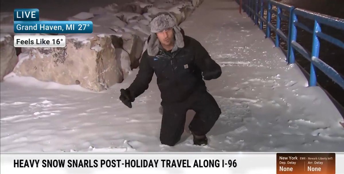Snowfall rates are picking up on the coast of Lake Michigan. Get a live look in Grand Haven with meteorologist Jordan Steele as he shows how much snow has fallen ahead of the arrival of heavier snow bands this evening as the system shifts east.