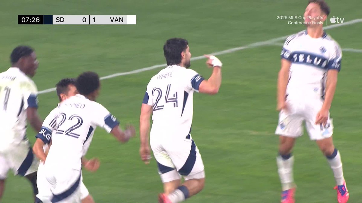 BRIAN WHITE just 7 minutes in for the lead. 💥 Vancouver Whitecaps FC // Audi MLS Cup Playoffs