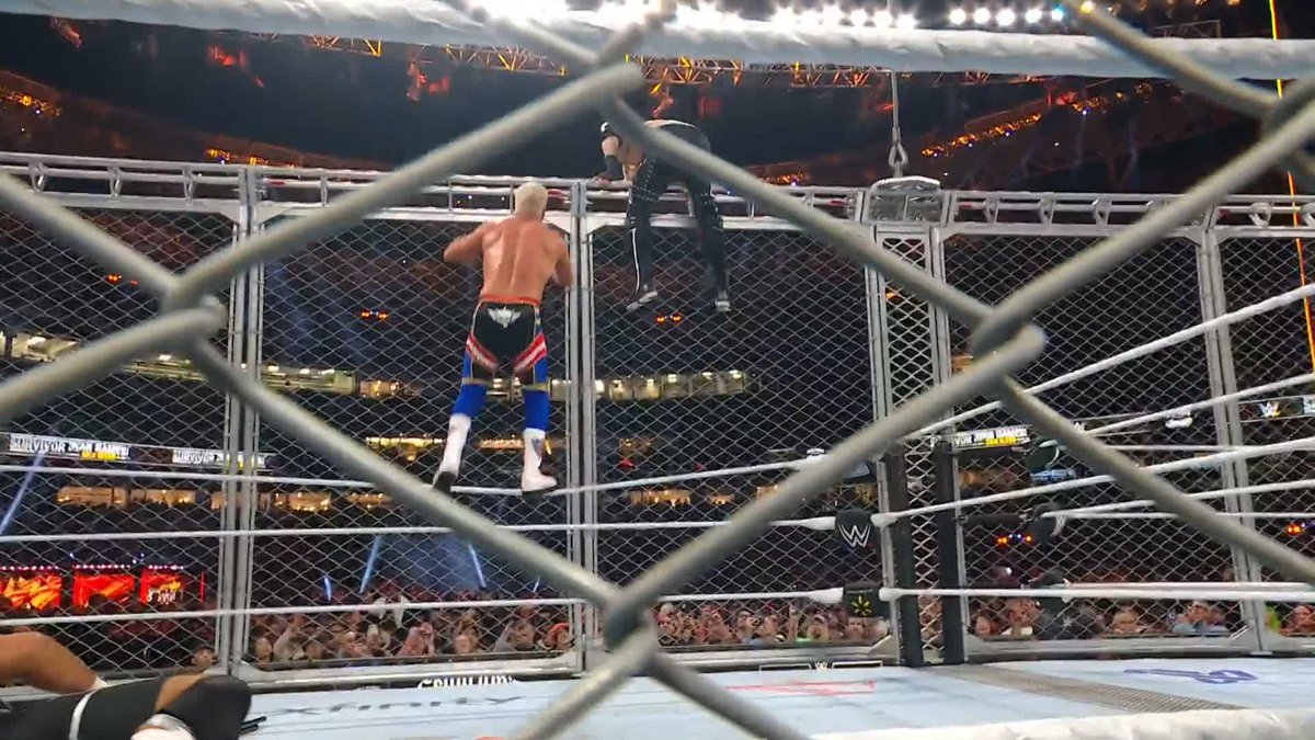 Cody Rhodes and Logan Paul are taking it to the top of the cage! ๐