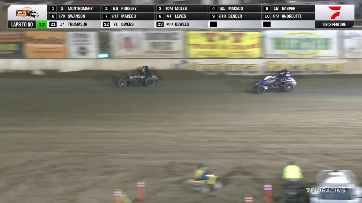 🚨 Mitchel Moles goes for a ride off the right rear of Carson Macedo #USACRacing