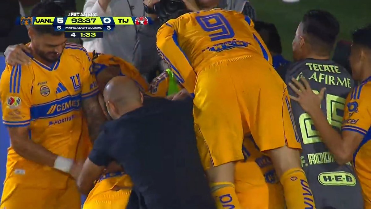 Que maldito abuso el quinto gol de Tigres, futbol sexo. El festejo de Vigon es la cereza en el pastel 🤣