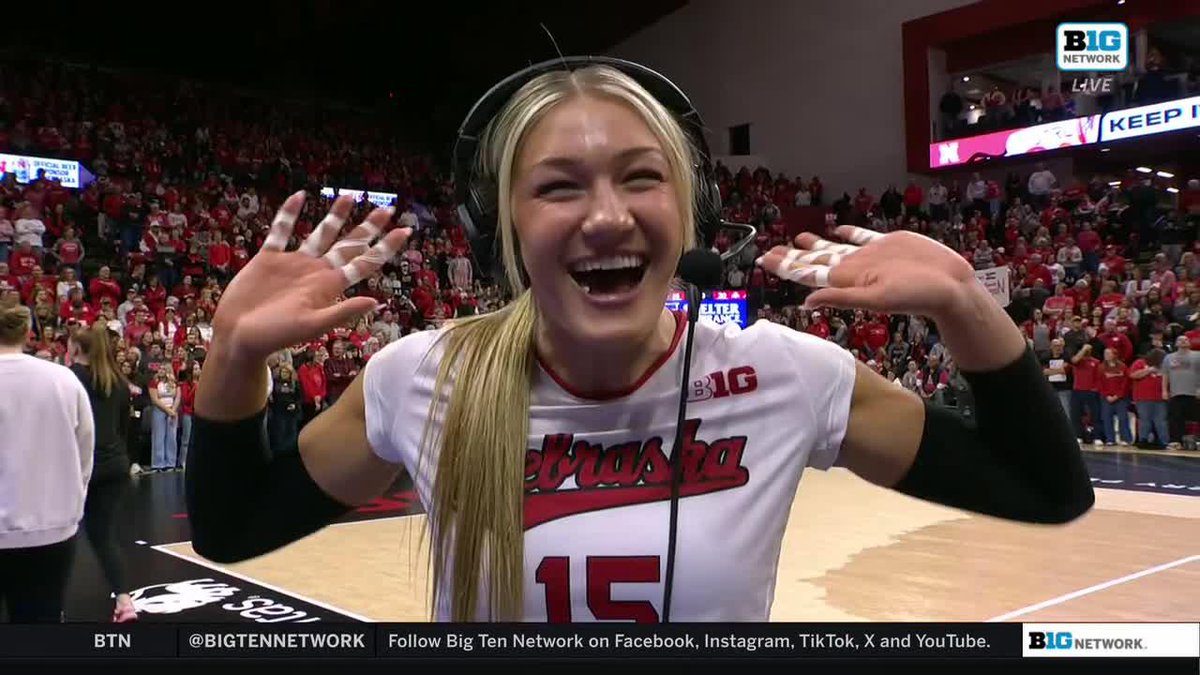 Andi Jackson was surprised to hear she has set a new B1G record with a .561 hit% during conference play 🤯