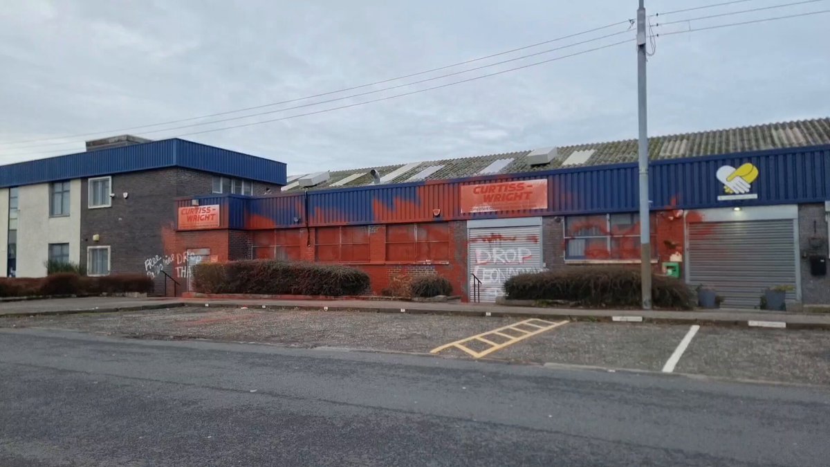 On scene at Curtiss-Wright's CCRS site in Glasgow after Pro-Palestine activists targeted the building and warned of more action against it. The site carries out industrial coatings and component repair work for aerospace and turbine customers.