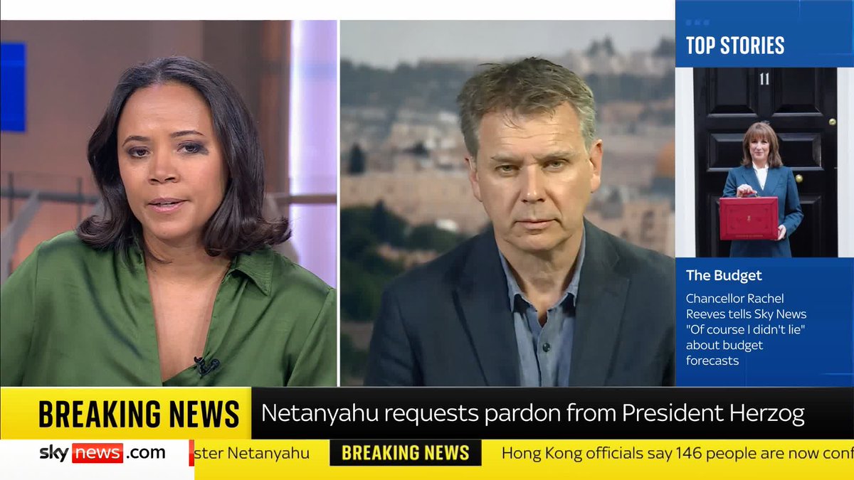 Israeli Prime Minister Netanyahu has requested pardon from President Herzog for the long-running corruption trial that he is facing. Middle East Correspondent Adam Parsons has the latest from Jerusalem. ⬇️