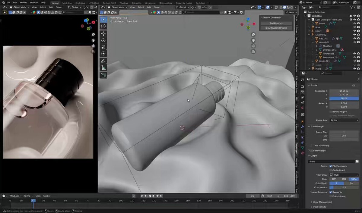 I’m not a liquid-simulation expert in Blender, so here’s how I approached this effect instead