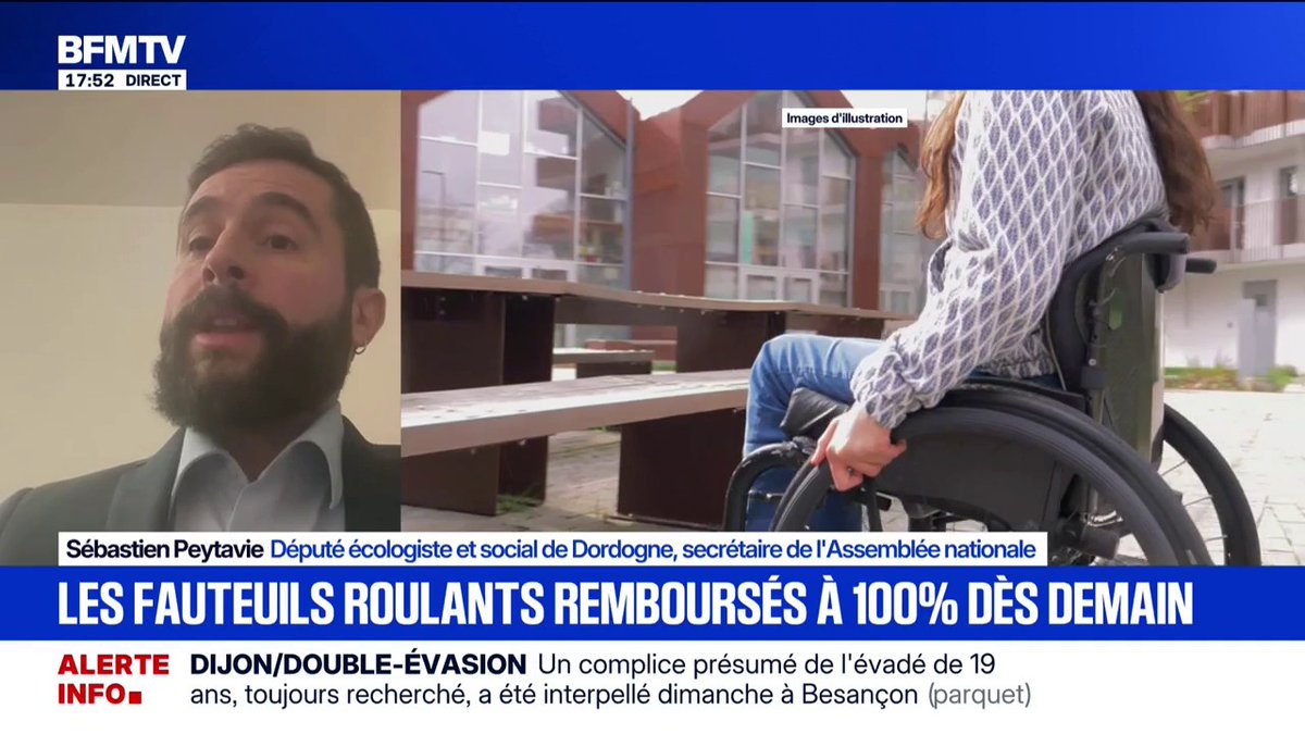 💬 "Mon fauteuil roulant qui coûte 8.500 euros était remboursé à hauteur de 580 euros donc on était très très loin du compte" ➡️ Sébastien Peytavie député écologiste et social réagit au remboursement intégral des fauteuils roulants à partir de demain