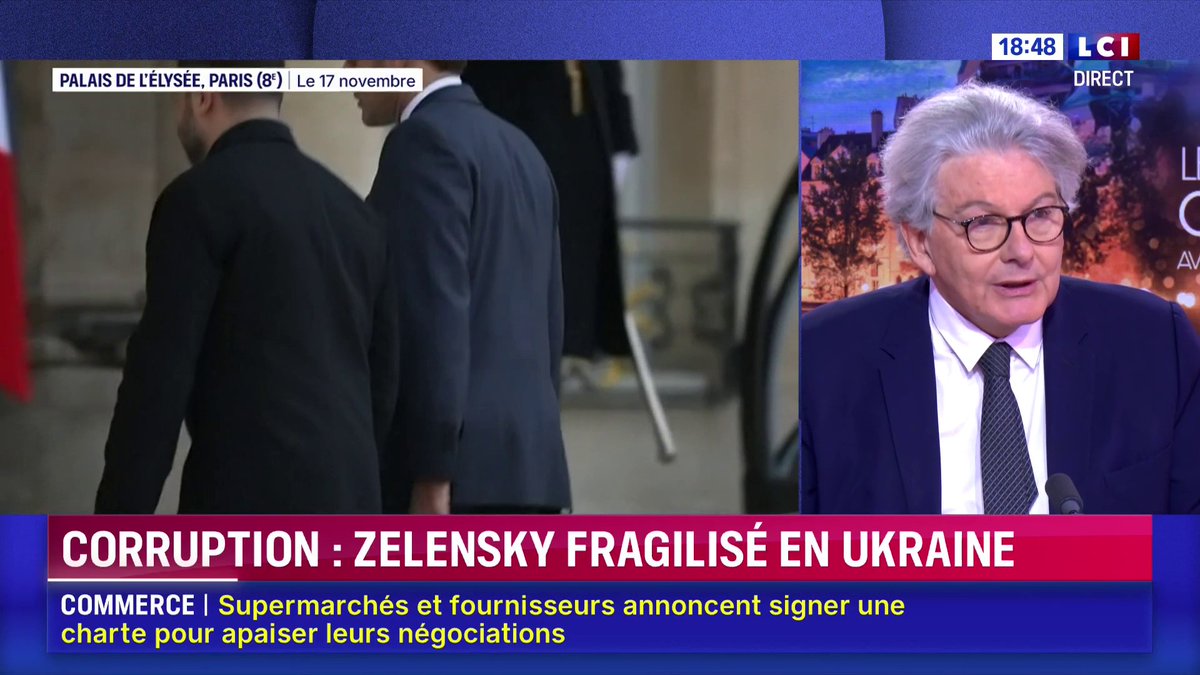 🗣 "Les questions de corruption vont être extrêmement lourdes en Europe. Elles le sont déjà en Ukraine. Les Russes les poussent massivement. " ➡ Thierry Breton sur LCI