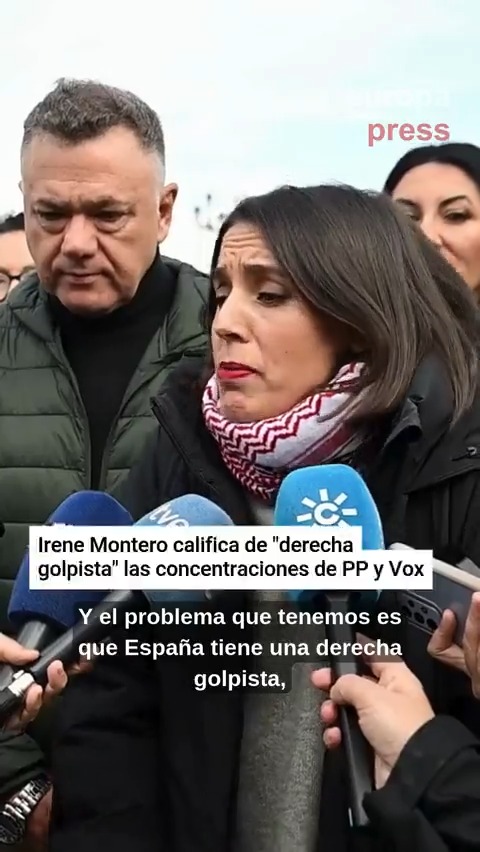 Irene Montero califica de "derecha golpista" las concentraciones de PP y Vox: "Quieren mandar aunque no gobiernen"