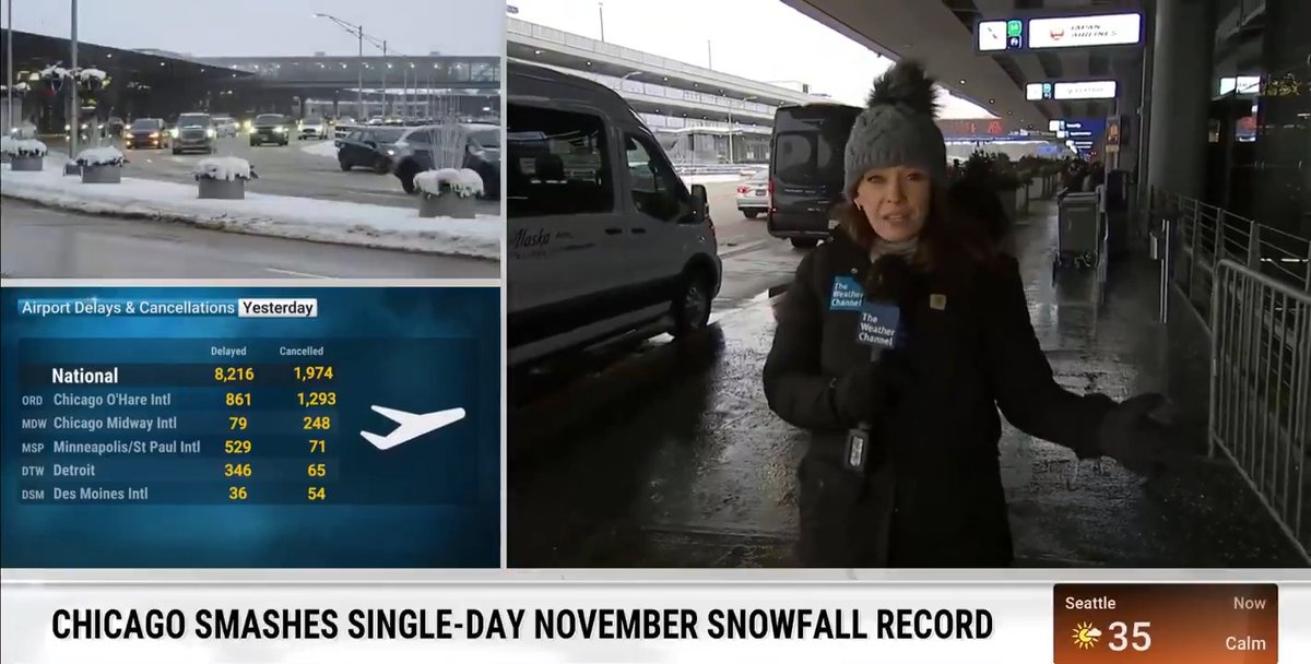 Winter Storm Bellamy is crippling roads, forcing hundreds of cancellations, and delaying flights at major airports. Meteorologist Molly McCollum is reporting live in Chicago outside O'Hare Airport with the latest on the travel disruptions: