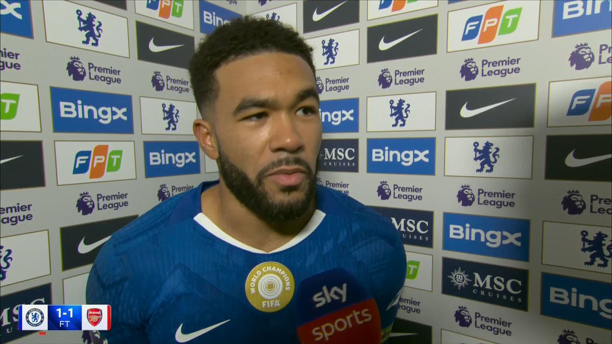 "It's disappointing to come away with only one point" Reece James reacts after Chelsea's draw with Arsenal 🔵