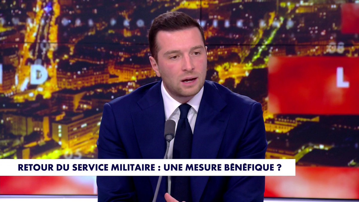 Jordan Bardella : «Rétablir le service militaire, c’est oui, envoyer des jeunes soldats français en Ukraine, certainement pas», dans #HDPros2WE