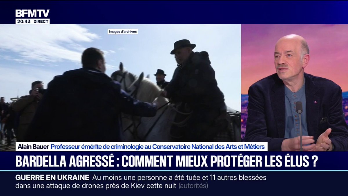Jordan Bardella visé par un œuf: "Le problème est plutôt de gérer la question de la distance" selon Alain Bauer, professeur de criminologie