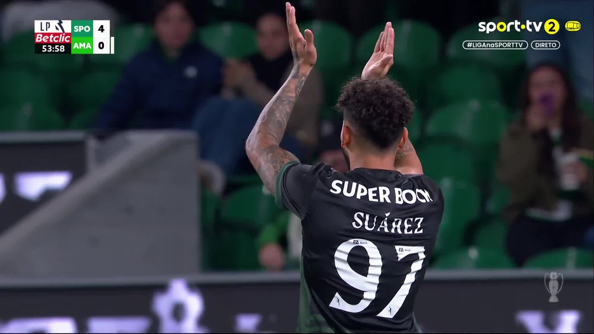 🇨🇴 DOBLETE de Luis Javier Suárez. El colombiano marcó el 4-0 de #SportingCP en su visita a #EstrelaAmadora, al 54’ 👀 Es el noveno gol que marca el delantero en lo que va de la Liga de Portugal