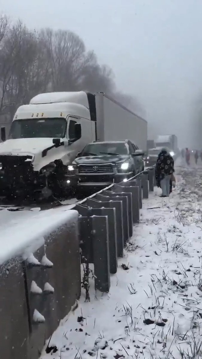 The "polar vortex" that's been going across the midwest the past couple days has now caused a 50+ vehicle pile up in Terre Haute, Indiana. Travel accordingly... #rural #snow #ice #winter #PolarVortex #traffic #crash #indiana #fail #FAFO #physics 📸: Heather Lynn