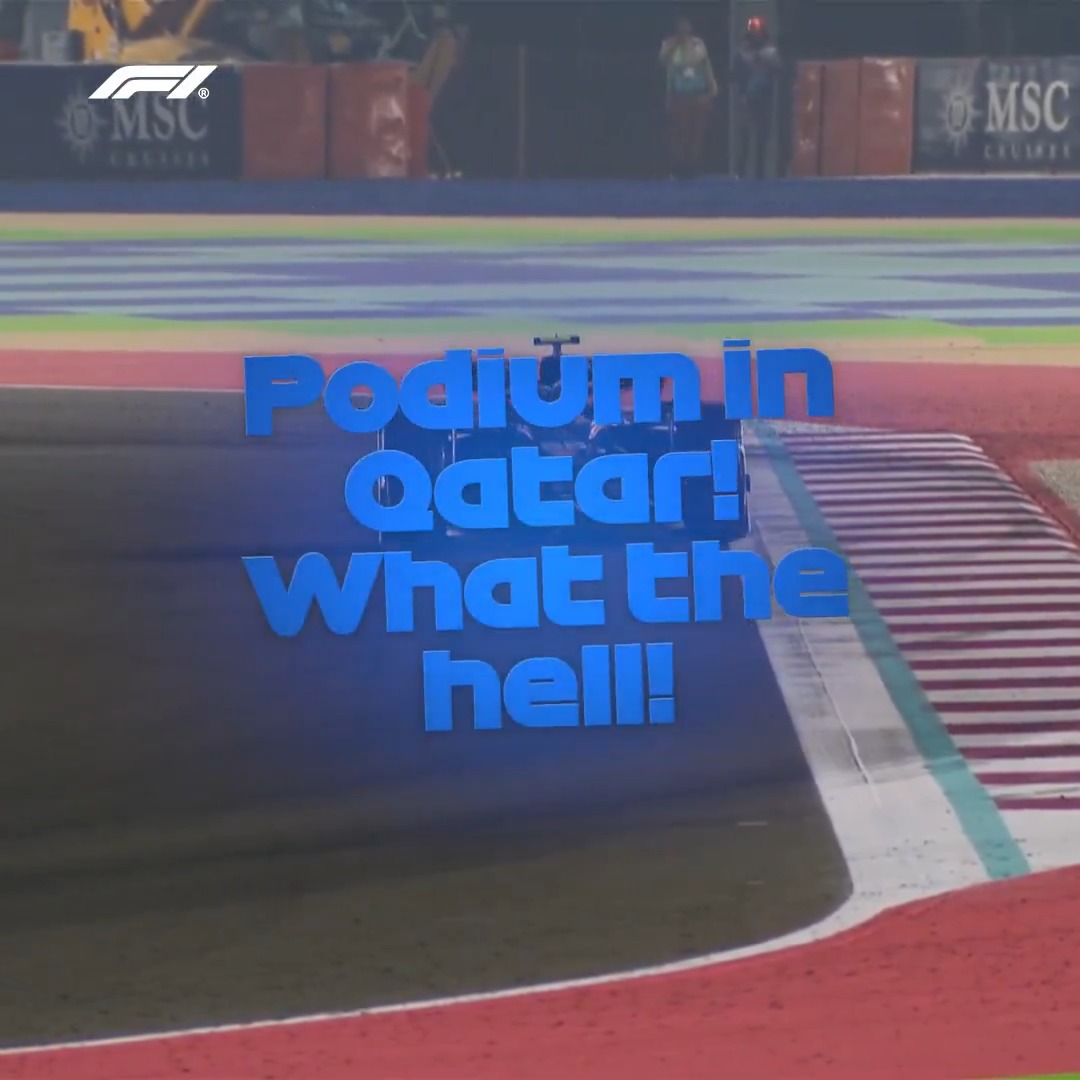 "Podium in Qatar! What the hell!" Time to enjoy Carlos Sainz's full team radio after he claimed a superb P3 🤩 #F1 #QatarGP