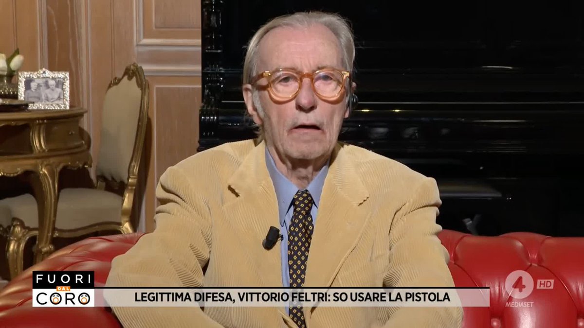 "Non mi faccio intimidire da nessuno! Se qualcuno viene a derubarmi io sparo con piacere!" Vittorio Feltri a #Fuoridalcoro sulla legittima difesa