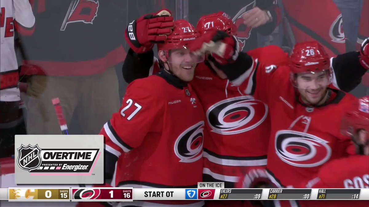 Nikolaj Ehlers wins it for the Carolina Hurricanes in Energizer overtime‼️