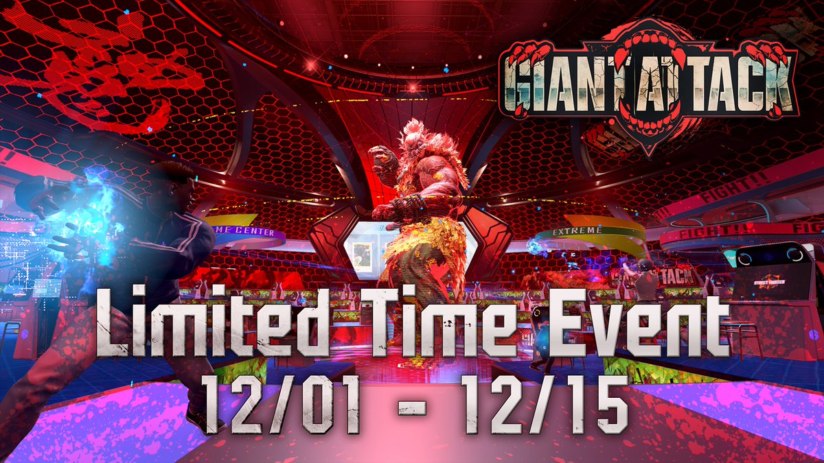 Giant Attack is back! Head to the Battle Hub from Dec 1-15 to take on SiRN Akuma on the cabinets and accrue enough energy to fire Hadokens and defeat Giant Akuma. Get Elena's Outfit 2 EX color as a new reward or get the rewards you might have missed in the last event!