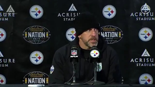 Aaron Rodgers spoke to the media. Acrisure