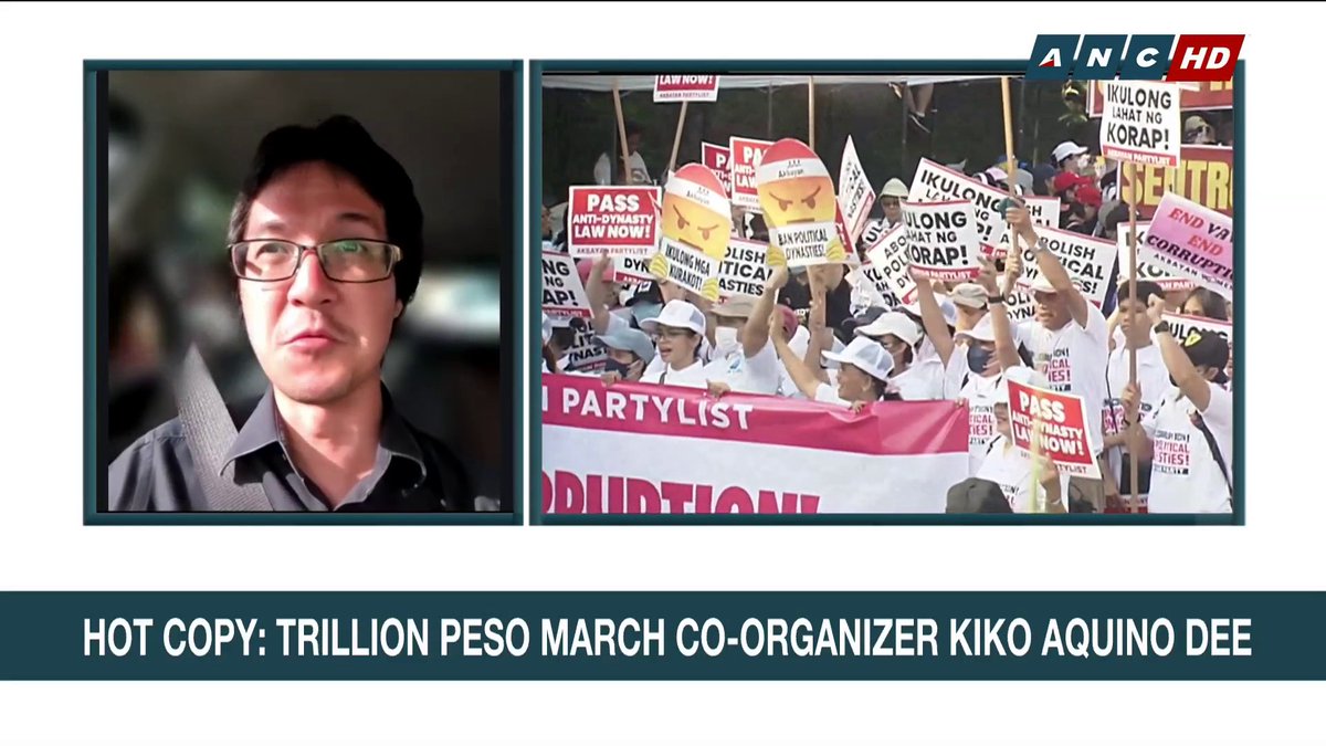 Vice President Sara Duterte may have gained support from partisan groups, but she has not convinced the general public that she offers the best anti-corruption solution, Trillion Peso March co-organizer Kiko Aquino-Dee said. #ANCHeadstart