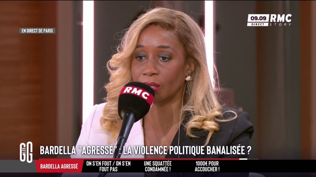 💥 Jordan Bardella « agressé » 🗣️ Joëlle Dago-Serry : "Je n'arrive pas à m'en émouvoir ! J'ai essayé mais je n'y arrive pas... Sûrement parce que c'est Bardella... Ils vont s'en servir pour se victimiser... Il se balade depuis des mois comme le prince de la ville !" #GGRMC