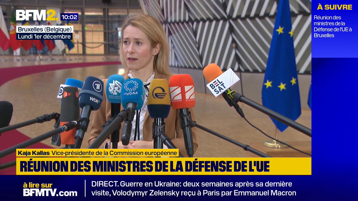 💬 "Il est clair que la Russie ne veut pas la paix et donc nous devons rendre l'Ukraine aussi forte que possible" Kaja Kallas, la cheffe de la diplomatie européenne, qualifie la semaine de "cruciale" pour l'avenir de l'Ukraine #BFM2