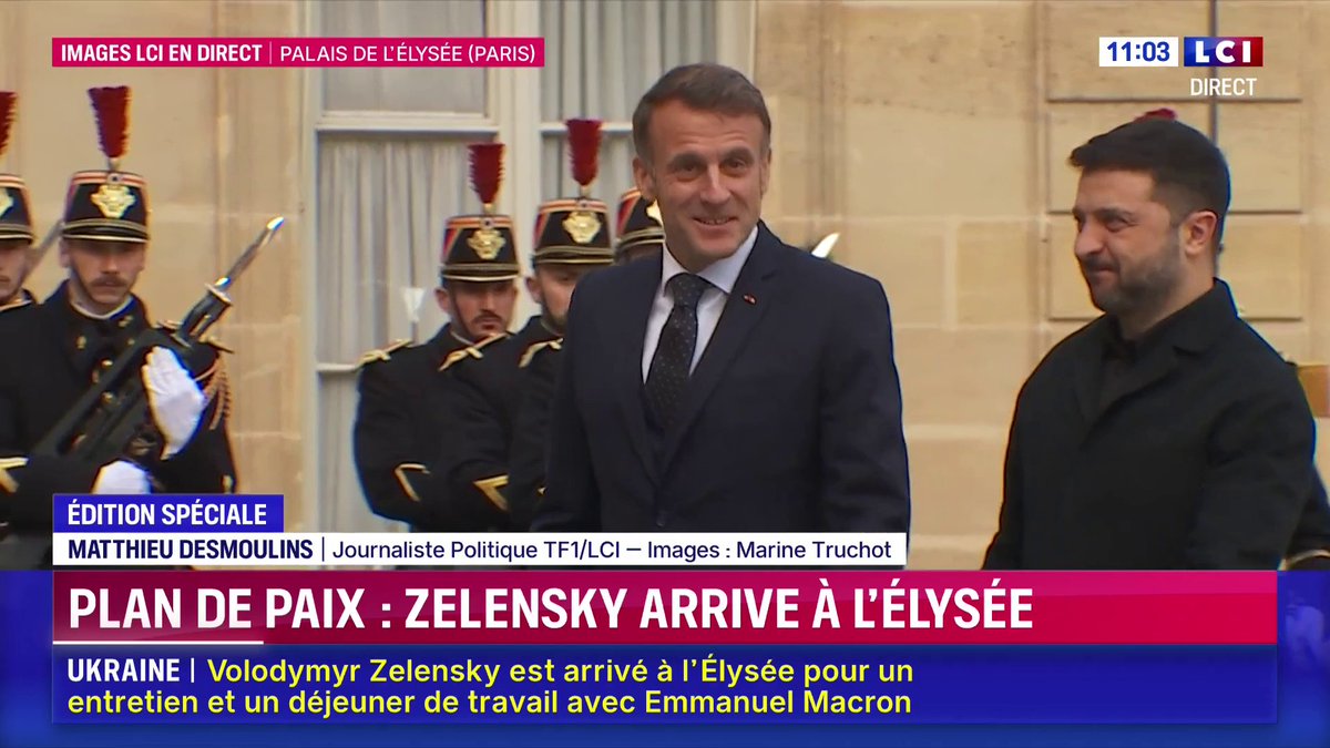 Le Président Volodymyr Zelenskyy / Володимир Зеленський est à Paris. Il sait qu’il peut compter sur notre soutien indéfectible. À nous Européens de nous lever pour défendre l’Ukraine et nous opposer à une paix qui s’apparenterait à une reddition et mettrait en péril notre sécurité.
