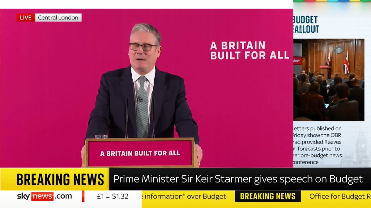 BREAKING: Sir Keir Starmer has backed Rachel Reeves' budget, calling it a "moment of personal pride". 📺 Sky 501 and Youtube