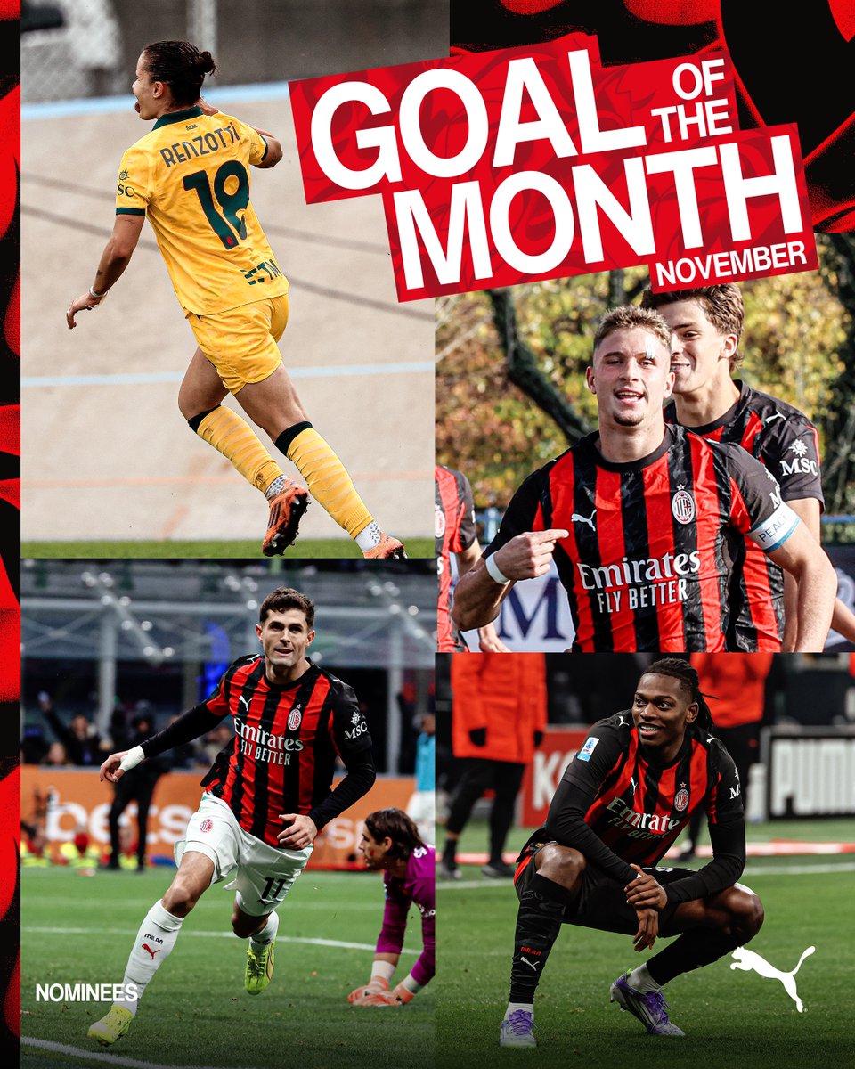 November’s magic on the pitch! ✨ Cast your vote for our PUMA Football Goal of the Month and celebrate Rossonero brilliance! ⚽