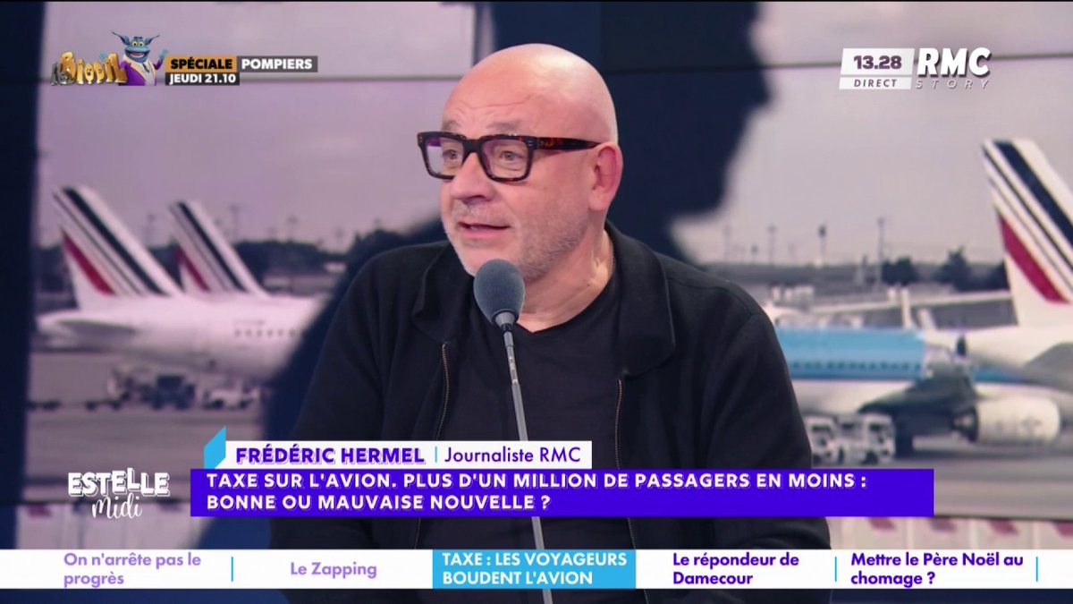 ✈️ Taxe sur l’avion 🎙️frédéric hermel🇫🇷 : "La France a une capacité à se détruire qui est incroyable ! Des aéroports vont fermer donc des boîtes étrangères ne vont pas s'installer donc pas d'emploi, de TVA... Continuez... écoutez les écolos, faites crever tout le monde" #EstelleMidi