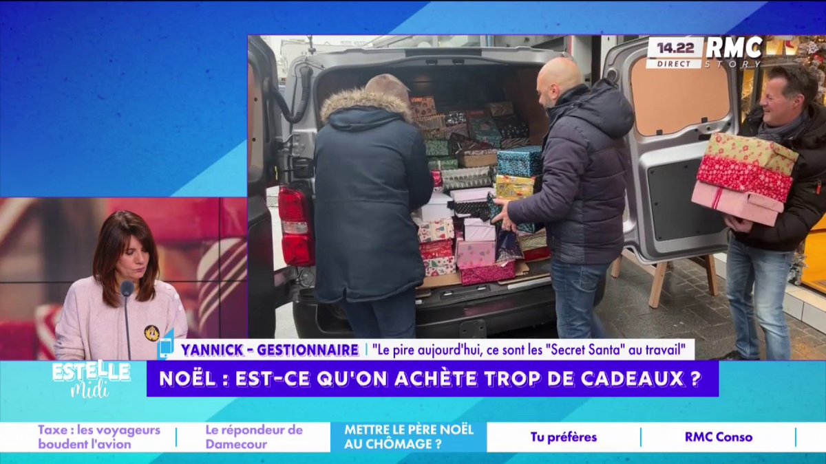 🎁 Noël 📞 Yannick : "Ce qui m'horripile, c'est la "Secret Santa" ! Quand on tombe sur un collègue avec qui on n'a pas une grande affinité... 90% des cas, ça finit au fond des tiroirs ! Cette injonction de devoir faire un cadeau, c'est insupportable !" #EstelleMidi