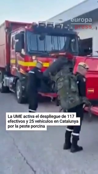 La UME activa el despliegue de 117 efectivos y 25 vehículos en Cataluña por la peste porcina