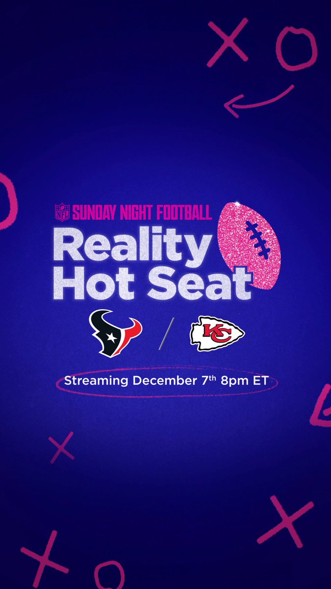 Buckle up, babes! #RealityHotSeat is streaming LIVE on Peacock during Sunday Night Football’s Houston Texans vs. Kansas City Chiefs matchup on December 7.